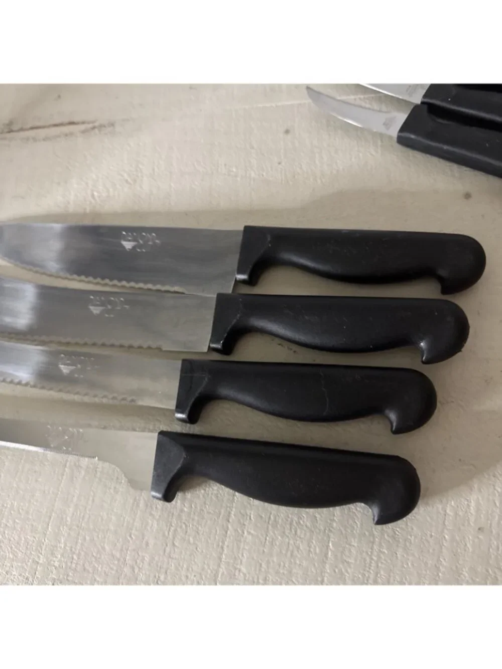 9 Piece Diamond Cut Knife Lot Chef Serrated Steak Kitchen Paring Knives